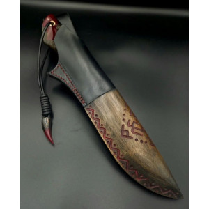 РУБІНОВА СЛЬОЗА ніж ручної роботи ПАВЛА ГОНЧАРЕНКА, замовити купити в Україні (Сталь - центр CPM® ДІ103МП™ в ламінаті з нержавіючої сталі n690 через нікель 64 HRC). Photo 3